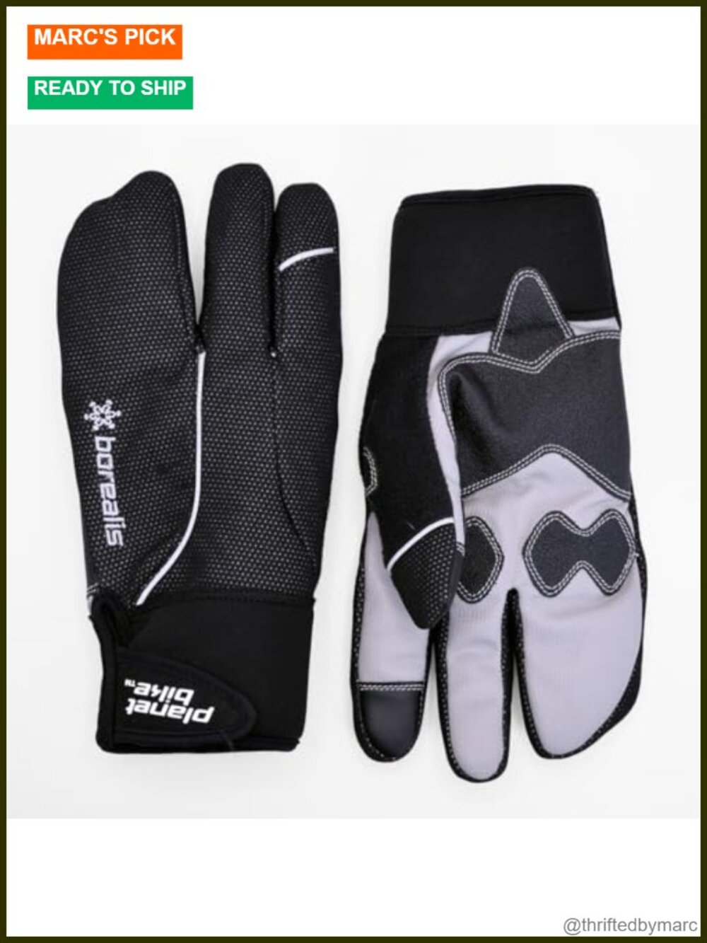 Half Lobster Cycling Gloves with Touch Screen Compatibility and Fleece Lining